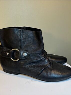Nine West Vintage America Collection Thalassa Black Leather Ankle Boots Size 8.5